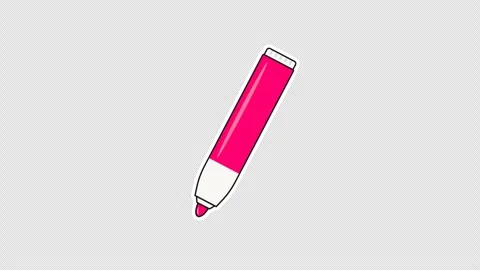 Red marker pen Stock Footage 336226860