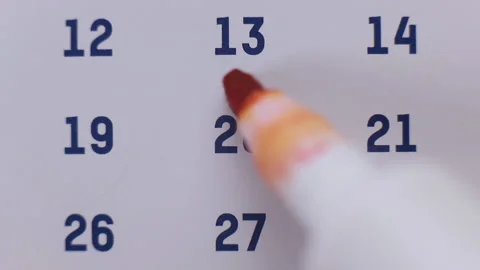 Red marker pen surrounding the date 20 on the calendar Stock Footage 155805903