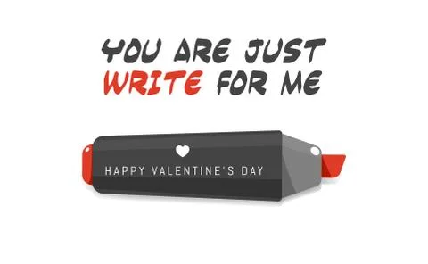 A red marker pen. Valentine's vector illustration Stock Illustration