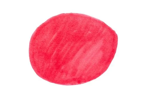 Red marker scribble round shape design element isolated on white Stock Illustration