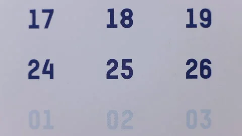 Red marker surrounding the date 25 on the calendar Stock Footage 155808451