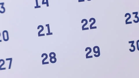 Red marker surrounding the date 29 on the calendar Vídeo Stock 155808612