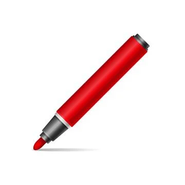 Red Marker on White Background. Vector Stock Illustration