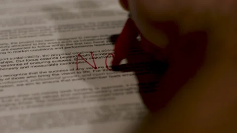 Red Marker Writes Red NO Over Business Proposal Paper Stock Footage 319509496