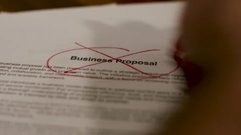 Red Marker Writes Red X Over Business Proposal Paper Stock Footage 319509565