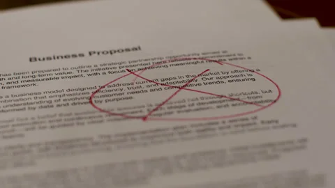 Red Marker Writes Red X Over Business Proposal Paper Stock Footage 319509566