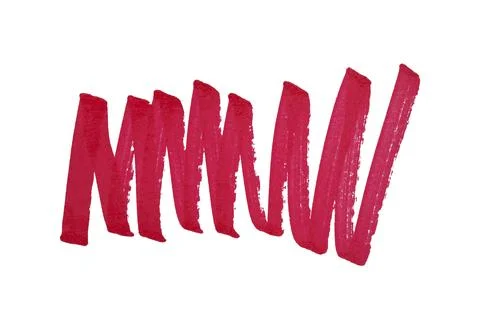 Red marker zigzag brush strokes isolated on white background Stock Photos