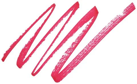 Red marker zigzag brush strokes isolated on white background Stock Photos