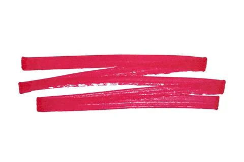 Red marker zigzag brush strokes isolated on white background Stock Photos