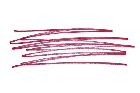 Red marker zigzag brush strokes isolated on white background 스톡 사진