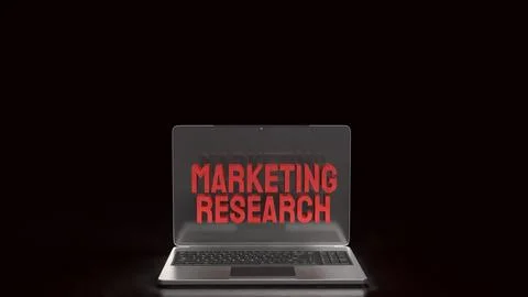 The red Marketing research text on notebook for business concept 3d rendering Stock Illustration