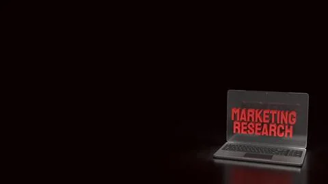 The red Marketing research text on notebook for business concept 3d rendering Stock Illustration