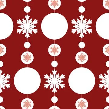 Red maroon snowflake seamless pattern for christmas holiday decoration. chr.. Stock Illustration