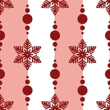Red maroon snowflake seamless pattern for christmas holiday decoration. chr.. Illustrazione stock