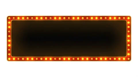 Red marquee light board sign retro on white background Stock Footage 179873178