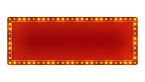 Red marquee light board sign retro on white background Stock Footage 179873202