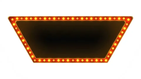 Red marquee light board sign retro on white background Stock Footage 179873264