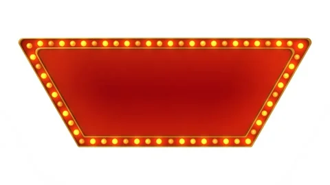 Red marquee light board sign retro on white background Stock Footage 179873273