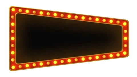 Red marquee light board sign retro on white background Stock Footage 179873334