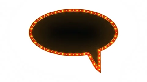 Red marquee light board sign retro on white background Stock Footage 179873707