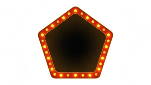 Red marquee light board sign retro on white background Stock Footage 179873805