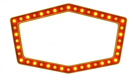 Red marquee light board sign retro on white background Stock Footage 179873808