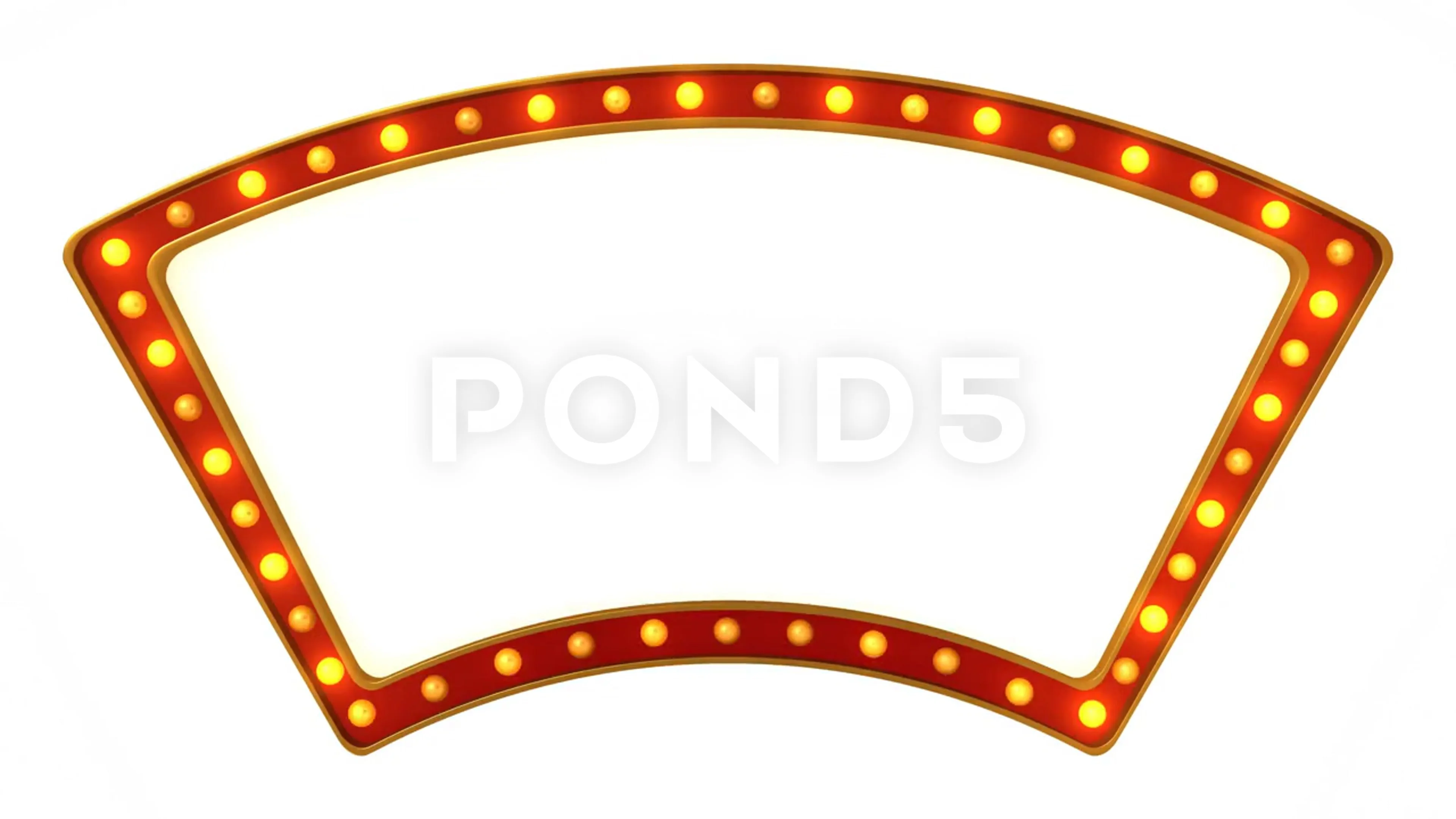 Red marquee light board sign retro on wh... | Stock Video | Pond5