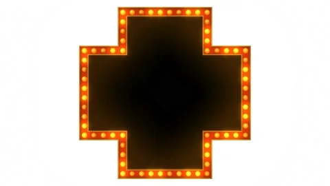 Red marquee light board sign retro on white background Stock Footage 179874432