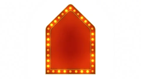 Red marquee light board sign retro on white background Stock Footage 179874474