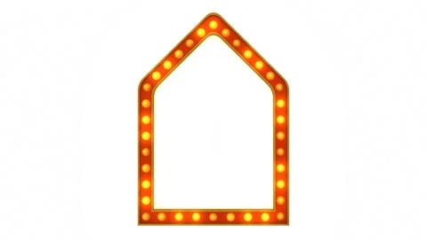 Red marquee light board sign retro on white background Stock Footage 179874486