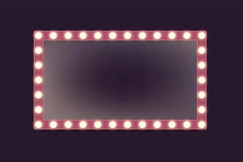 A red marquee with lights front view Stock Illustration