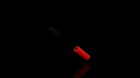 Red Mascara Brush turns on itself - loop animation Video stock 253597620