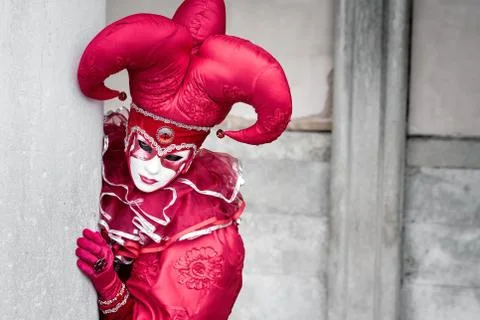 Red mask clown Stock Photos