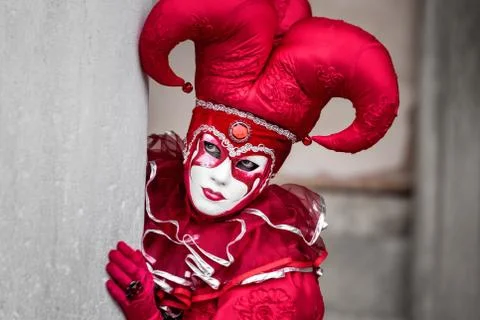 Red mask clown Stock Photos