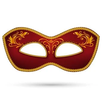 Red mask with golden braid Stock Illustration