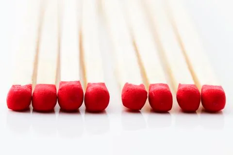 Red match heads Foto stock