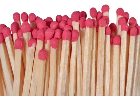 Red match on a white Stock Photos