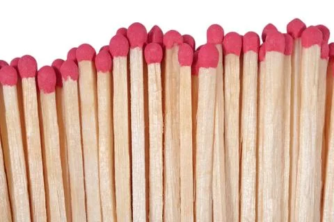 Red match on a white Stock Photos