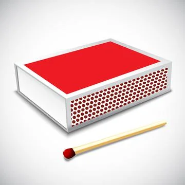 Red matchbox with matches Stock-Illustration