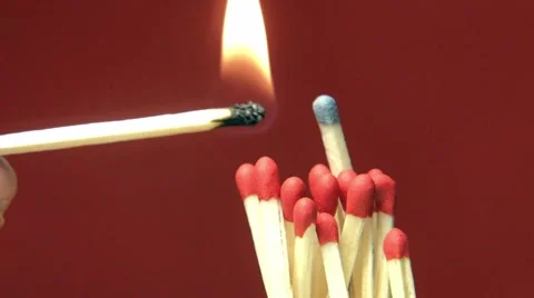 Red matches burning Stock Footage 68374903