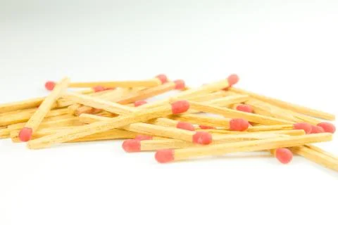Red matches on a white background Stock Photos