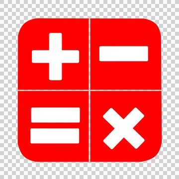 Red math icon set Ilustração Stock