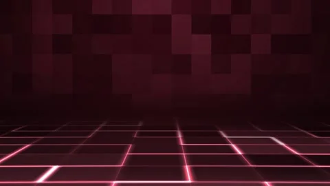 Red matrix background abstract with neon squares copy spaces looping animation Stock Footage 300471697