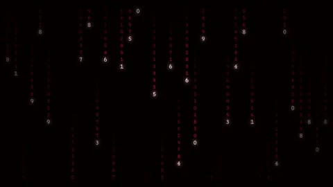 Red Matrix Digital Rain Critical System Error Code Loop Stock-Footage 339177269