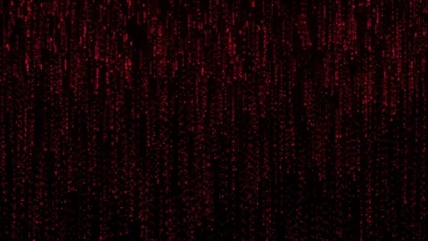 Red Matrix Digital Rain Falling Code Loop Background Stock Footage 337879900