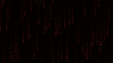 Red Matrix Digital Stream: Falling Alphanumeric Code on Black Background Stock Footage 339177809