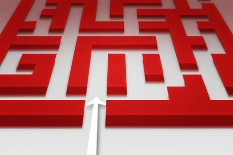 Red Maze Concept Image Stock Illustration