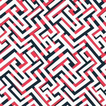 Red maze pattern Stock Illustration