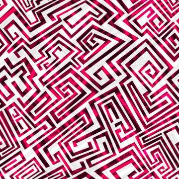 Red maze seamless pattern Stock Illustration
