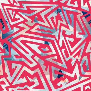 Red maze seamless pattern Stock Illustration